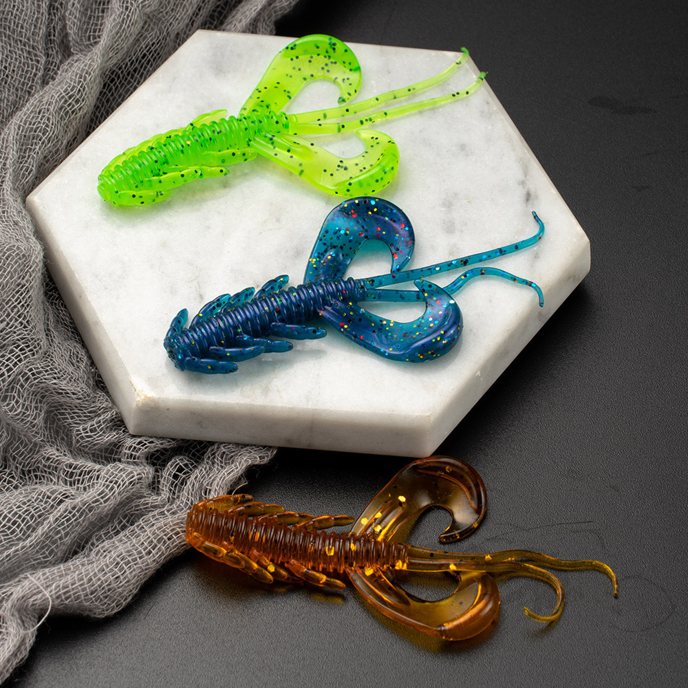 New Design 5cm/1.9g Shrimp Soft Bait Fishing Lure TPR Floating Salted Active Crayfish for Texas Rigs Jig Ned Split Drop Shot – Worms & Grubs – view 1