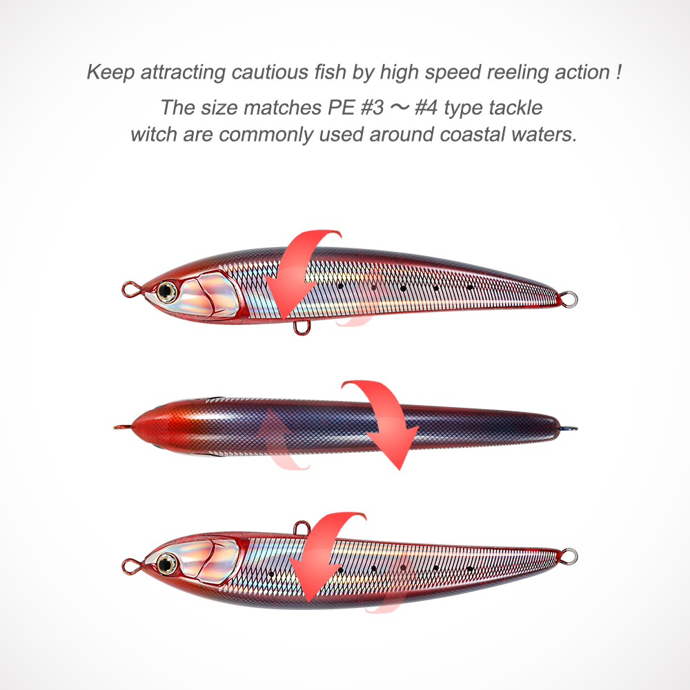 Jigging Pro 190mm 60g Hard Bait Pencil Fishing Lure ABS Material Floating Stick Bait for Saltwater Fish Ocean Boat Fishing Tuna – Pencil – view 4