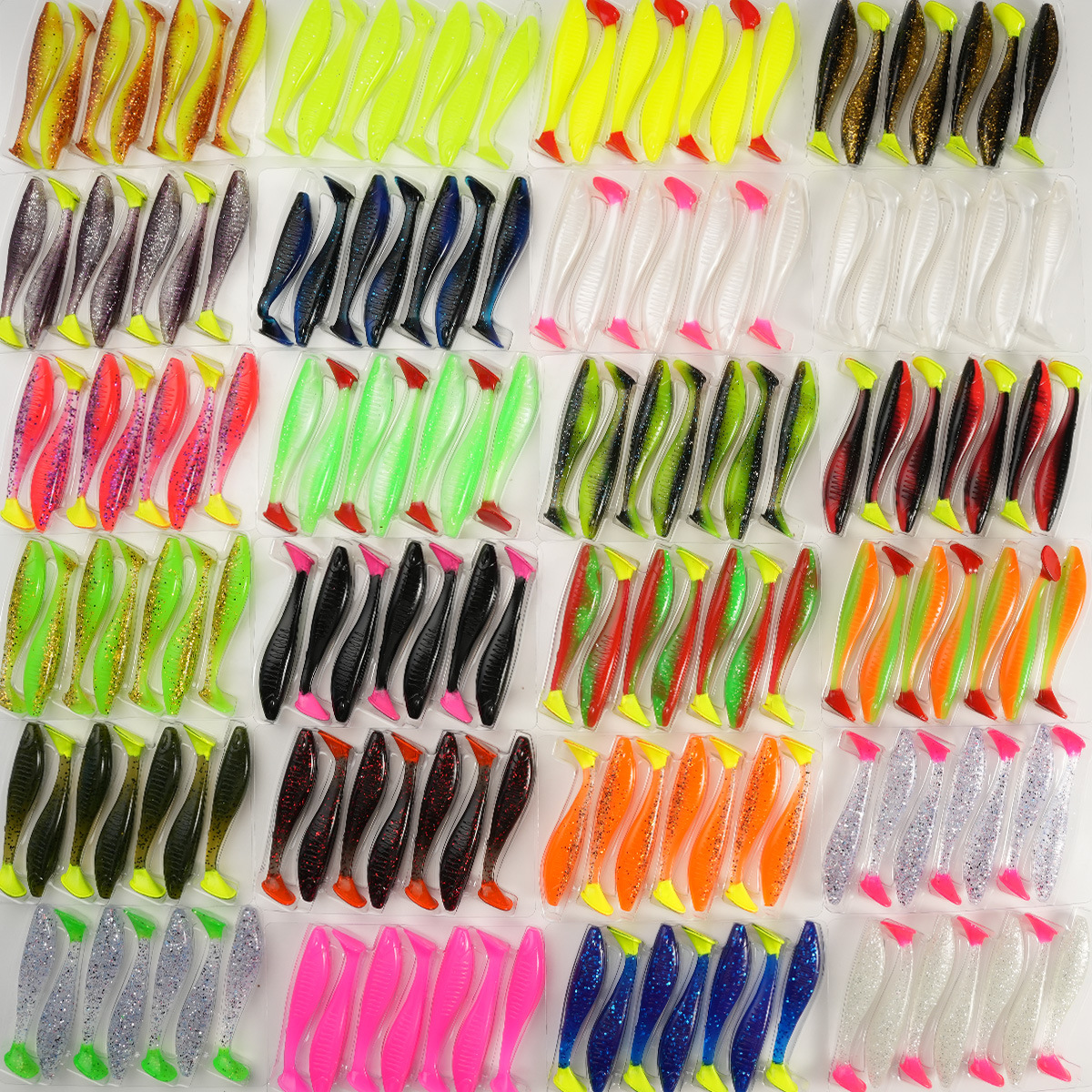 SL088-7PCS Hot Sale New Arrival 8cm/5g High Elasticity Soft T-tail Soft Fish Soft Worm Stretchable Lure Bite Resistant – Worms & Grubs – view 3