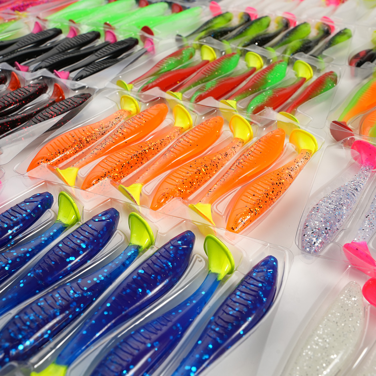 SL088-7PCS Hot Sale New Arrival 8cm/5g High Elasticity Soft T-tail Soft Fish Soft Worm Stretchable Lure Bite Resistant – Worms & Grubs – view 4
