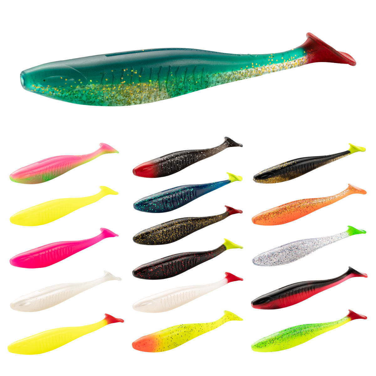 Cheery OEM T Tail Shad Swimbait Silicone Soft Bait for Bass & Freshwater Fish Artificial Seawater Fishing Lure – Worms & Grubs – view 2