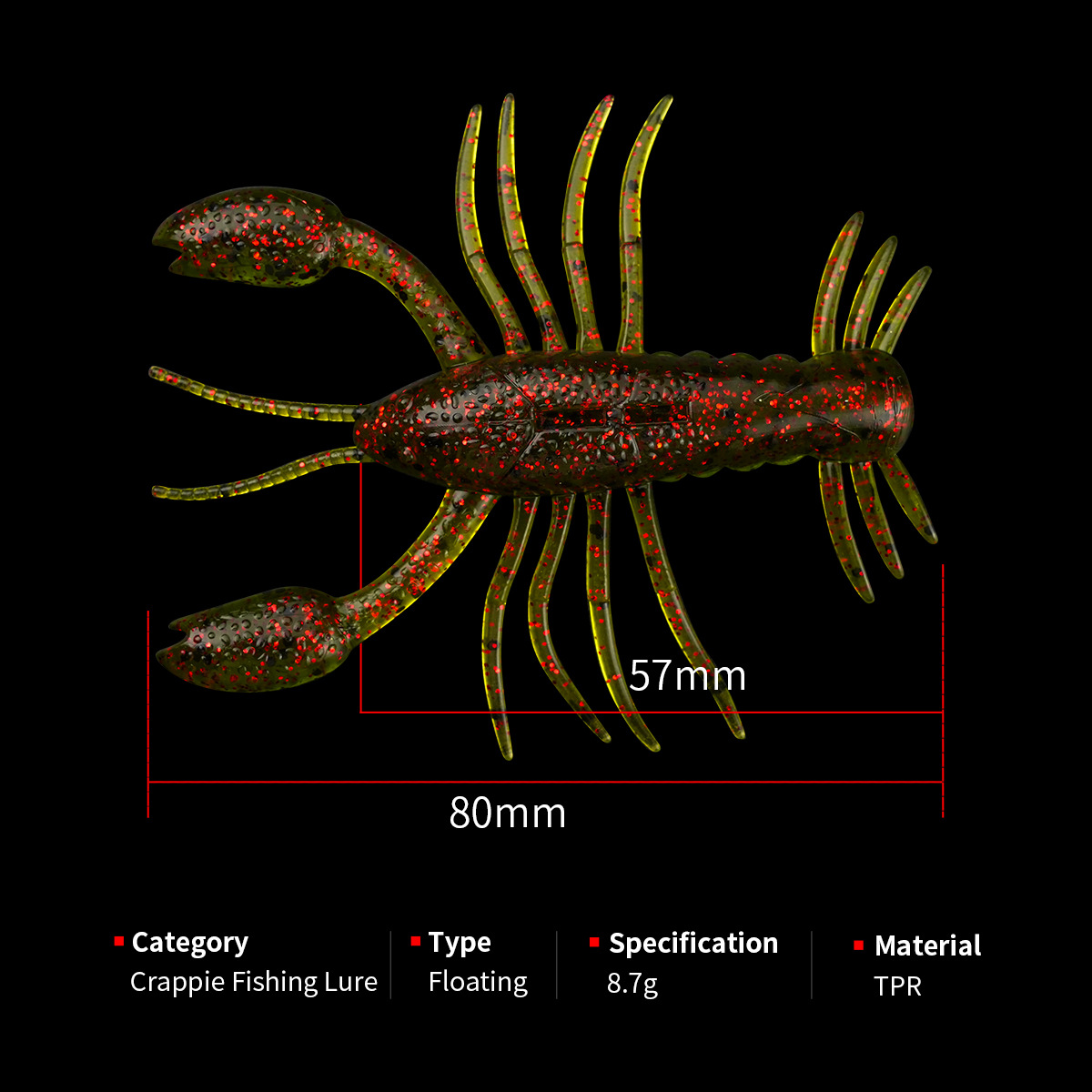 Cheery 8cm 8.7g Silicone Floating Multi-Leg Shrimp Lure for Carp & Saltwater Fish-Fly Fishing Soft Bait Without Hooks – Soft Lure – view 5