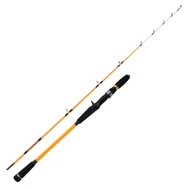 Half-boat Fishing Carbon Plate Slow Swing Rod Solid Rod Tip Soft Tail 1.55 Meters Sea Fishing Luya Rod 2 Sections 165g Weight – Fishing Rod – view 1