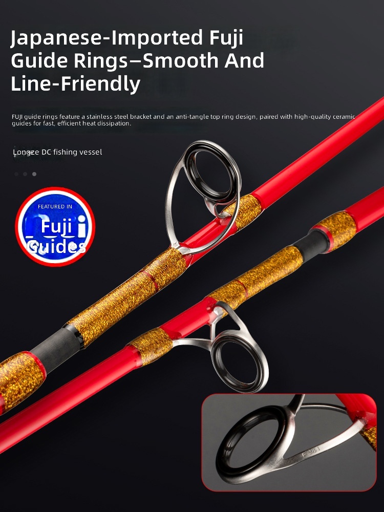 CHEERY Sea Fishing Offshore Small Boat Raft Pole Carbon Fuji Guide Ring Solid Light Weihai Factory Wholesale – Fishing Rod – view 3
