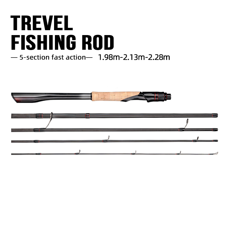 Wholesale Lure Travel Fishing FUji Guide Spinning Rod 1.98m 2.13m 2.28m 5 Section Carbon Casting – Fishing Rod – view 3