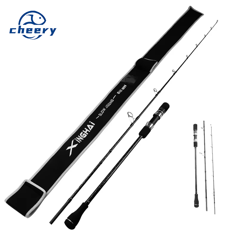 CHEERY 1.83m 1.91m MH Powerful Solid Carbon One and a Half Three Sections Spinning Casting Slow Jigging Fishing Rod Saltwater – Fishing Rod – view 1
