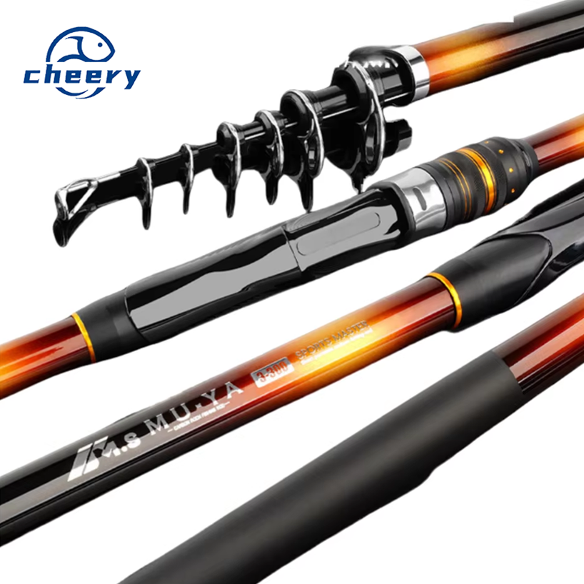 CHEERY Large-Casting Offshore Lure Fishing Rod Carbon Fiber Telescopic Hollow Tip Design with Many Large Guides for Carp&Catfish – Fishing Rod – view 1
