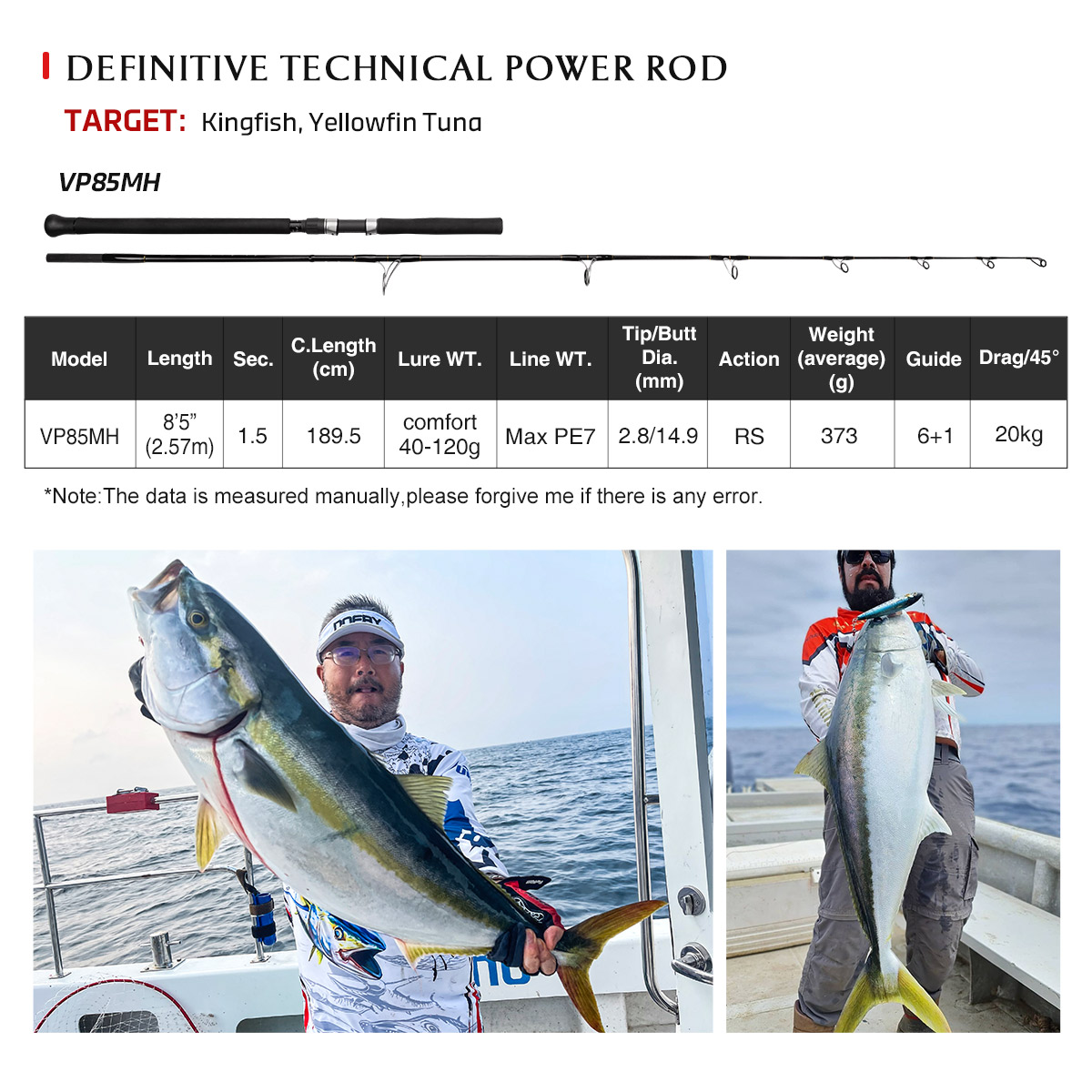 NOEBY Ultimate High-power All Round Kingfish Edition Rods VP85MH Max Drag 20KGS Fuji Fishing Rod for Stickbaiting – Fishing Rod – view 2