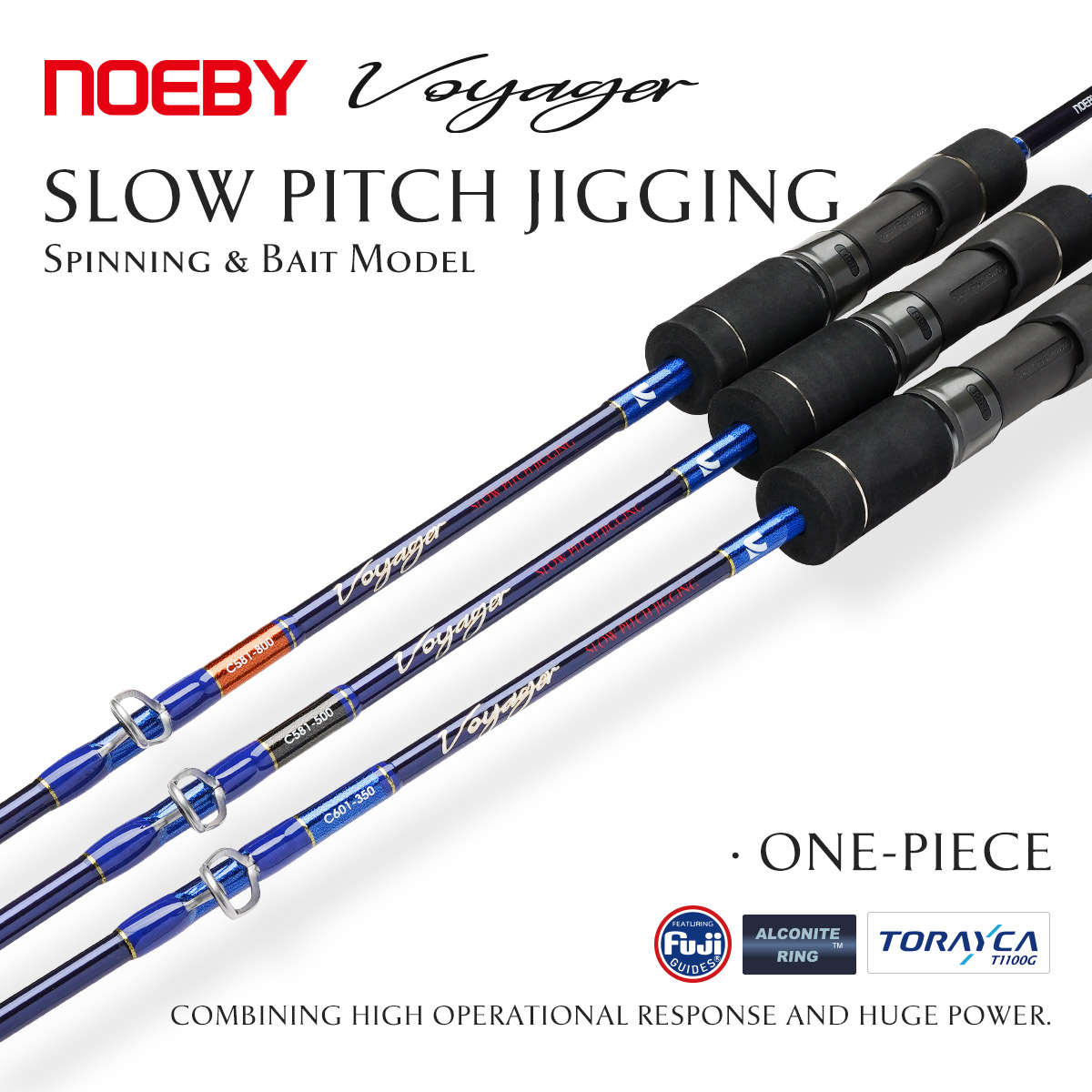 NOEBY Voyager Slow Pitch Jigging 1 Piece Spinning Rod S581-500 Max Drag 25KG Slow Jigging Rods – Fishing Rod – view 2