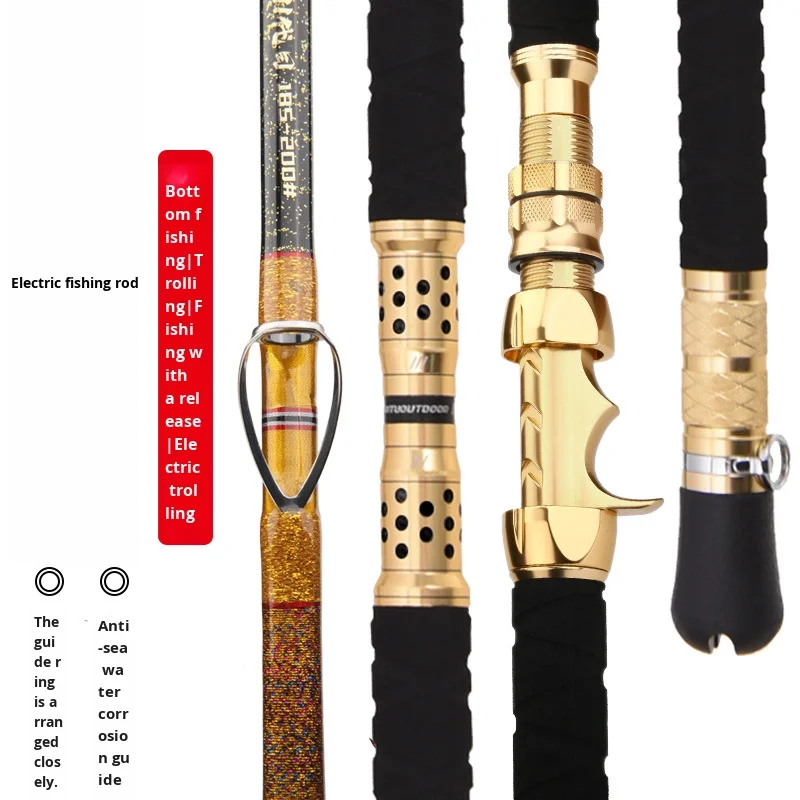 Solid Carbon Super Hard Automatic Fishing Rod Tuna GT Marlin Deep Sea Saltwater Boat Trolling Casting Spinning Fishing Rod – Fishing Rod – view 4