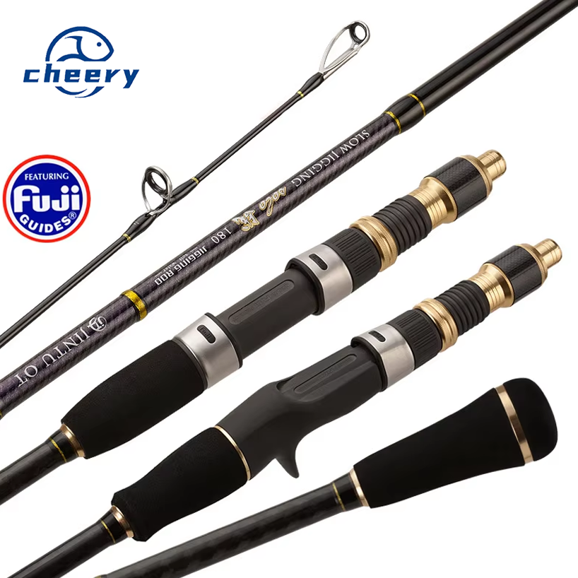 Solid Carbon Fiber Slow Jigging Sea Fishing Rod with Full Fuji Guide Ring for Bass Tuna Species Boat Fishing – Fishing Rod – view 1