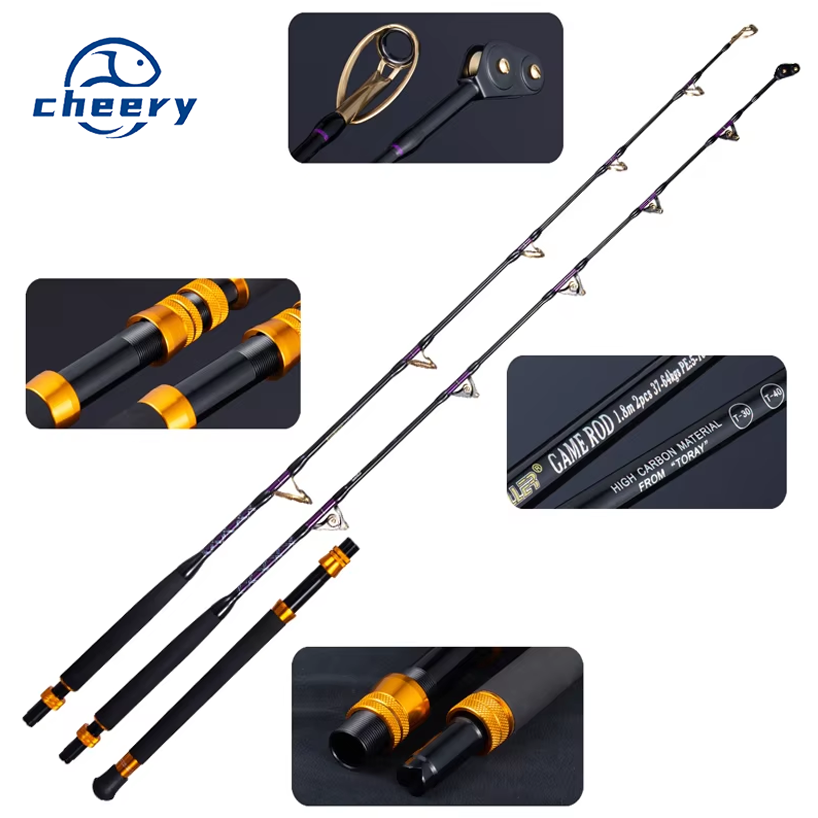 Wholesale SIC Roller Guide Deep Sea Fishing Boat Rod Straight Butt High Carbon Tuna Shark Trolling Fishing Rod – Fishing Rod – view 1