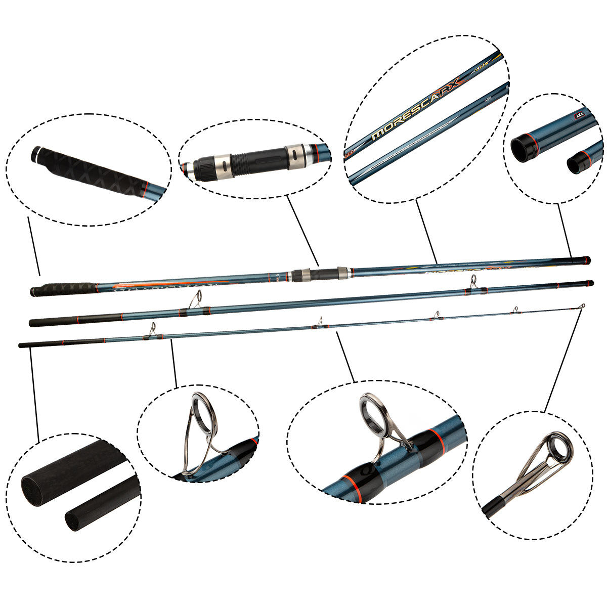 4.2m/4.5m 250G Long Casting Weight Three-Section Surf Fishing Rod Carbon Material for Carp Long-Distance Bottom Fishing Pole – Fishing Rod – view 3