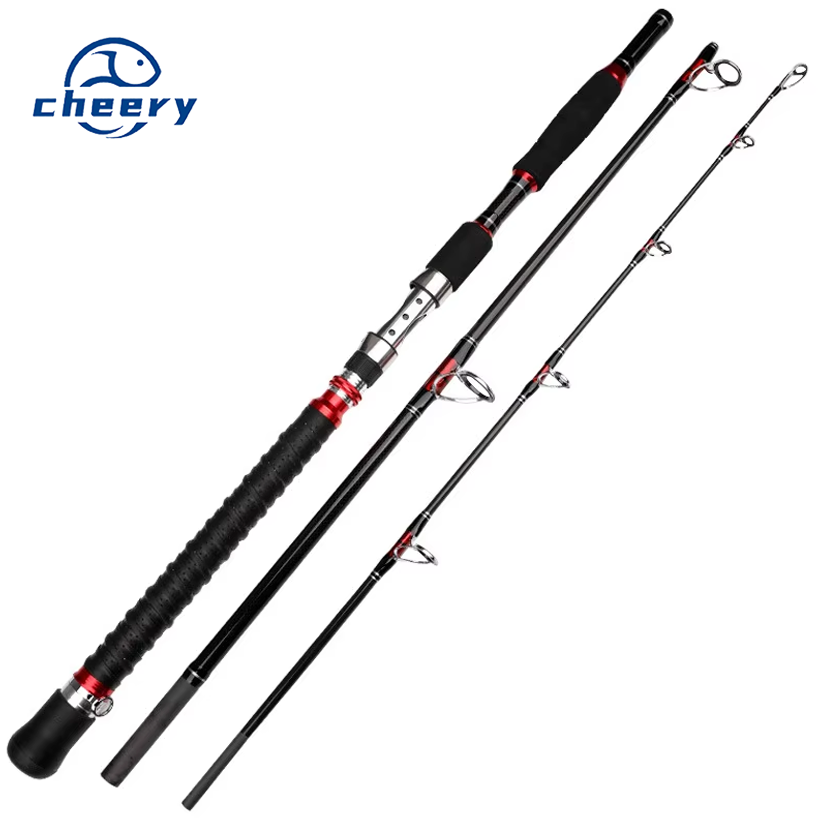 High Carbon Fiber Big Game Deep Sea Fishing 1.8m/2.1m 3 Sections Saltwater Boat Trolling Tuna Sea Bass Fishing Rod Pole – Fishing Rod – view 1
