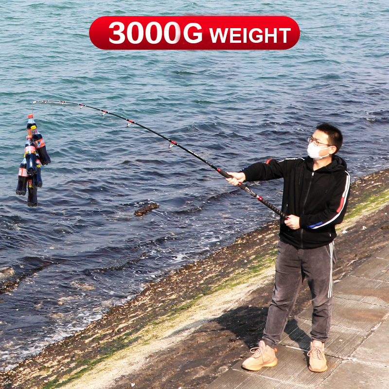 High Carbon Fiber Big Game Deep Sea Fishing 1.8m/2.1m 3 Sections Saltwater Boat Trolling Tuna Sea Bass Fishing Rod Pole – Fishing Rod – view 3