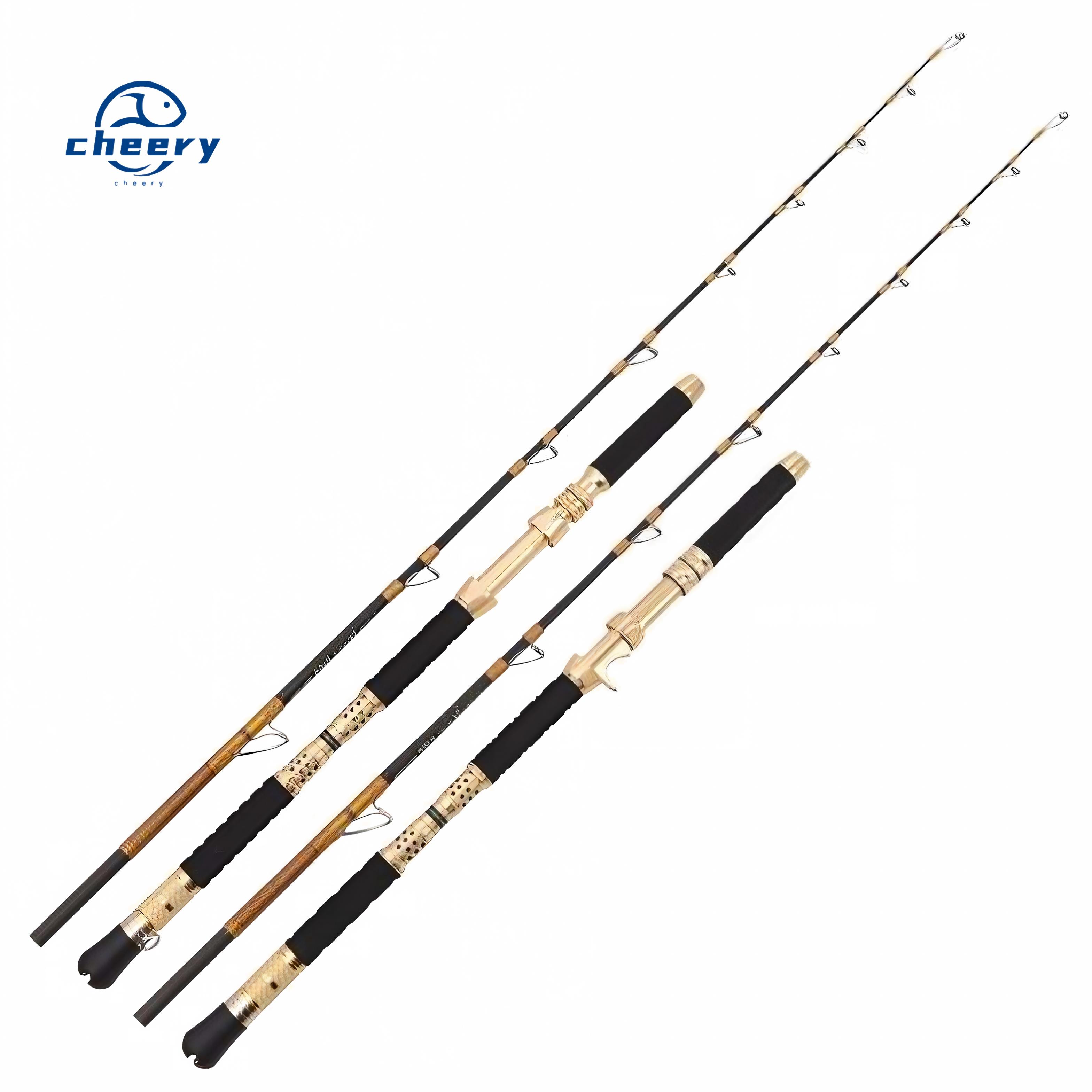CHEERY Solid Carbon Super Hard Deep Sea Fishing Rod Saltwater Boat Trolling and Casting Rod Fishing for Tuna GT Marlin – Fishing Rod – view 1