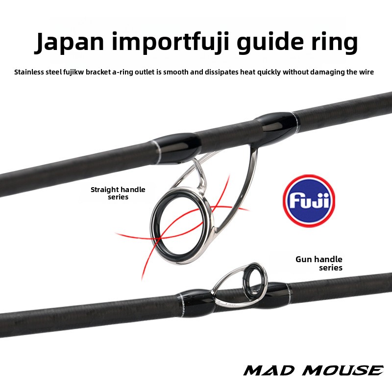 CHEERY Japan Fuji Full Parts Black Soul Slow Pitch Jigging Carbon Boat Fishing Rod 1.9m Saltwater Jigging Rod Madmouse – Fishing Rod – view 2