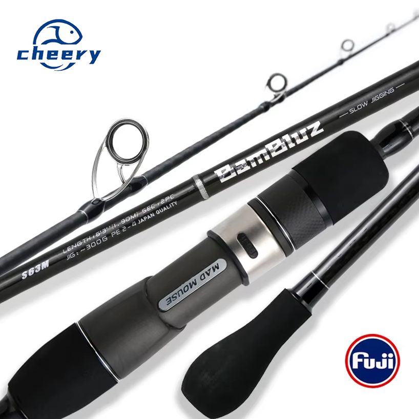CHEERY Japan Fuji Full Parts Black Soul Slow Pitch Jigging Carbon Boat Fishing Rod 1.9m Saltwater Jigging Rod Madmouse – Fishing Rod – view 1