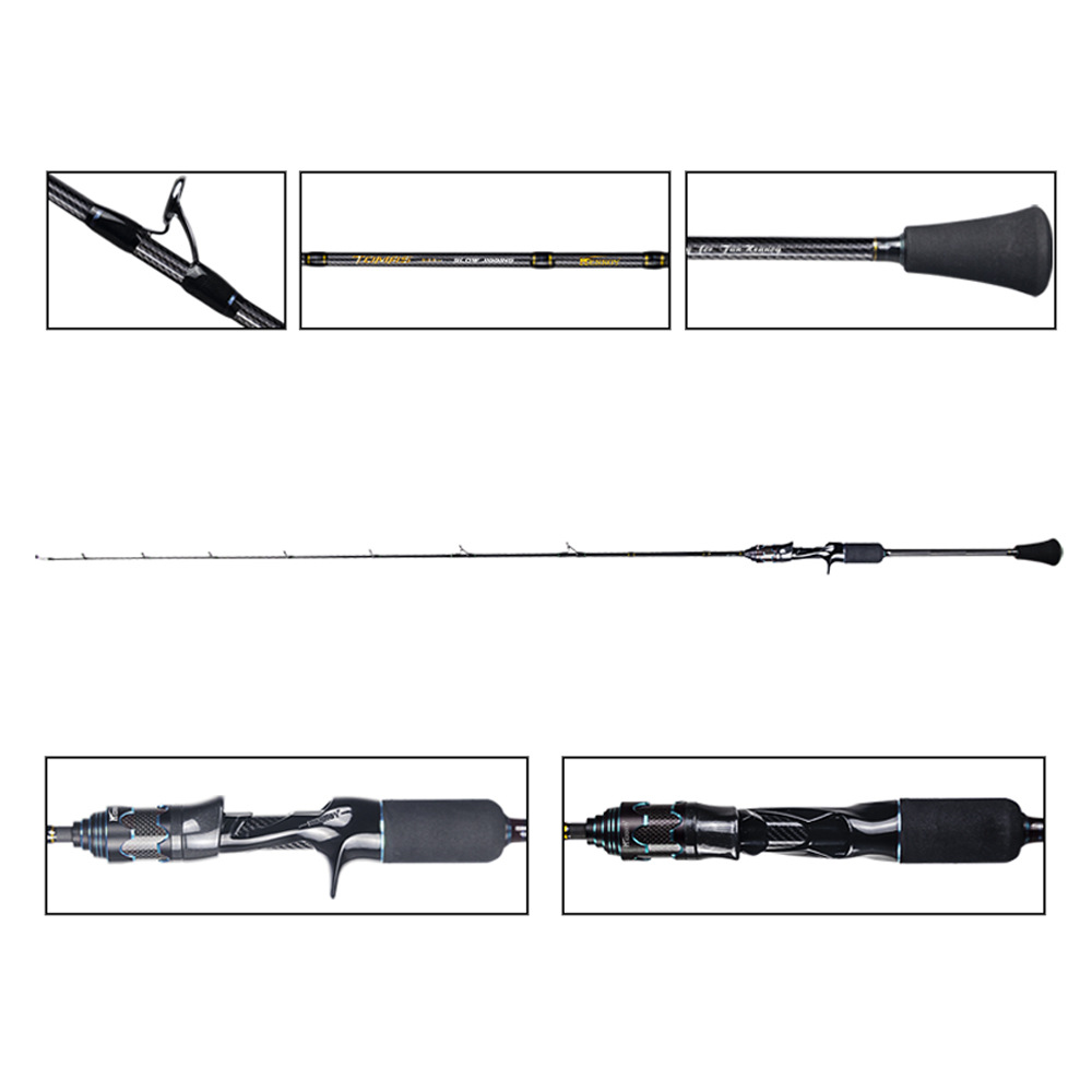 Japan Toray Carbon Fiber 2 Sections Slow Pitch Jigging Rods Hard Power Solid Tip Boat Spinning Casting Fishing Jig Jigging Rod – Fishing Rod – view 2