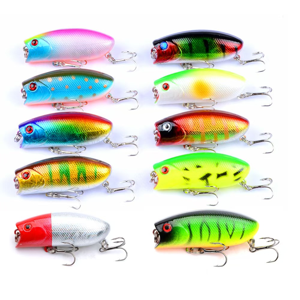 High Quality 60mm 10.4g Mini Bass Popper Lure Cute Fat Vivid Swimbait Bait for Ocean Beach Bottom Rock Fishing 5 Lure Fishing – Popper – view 1