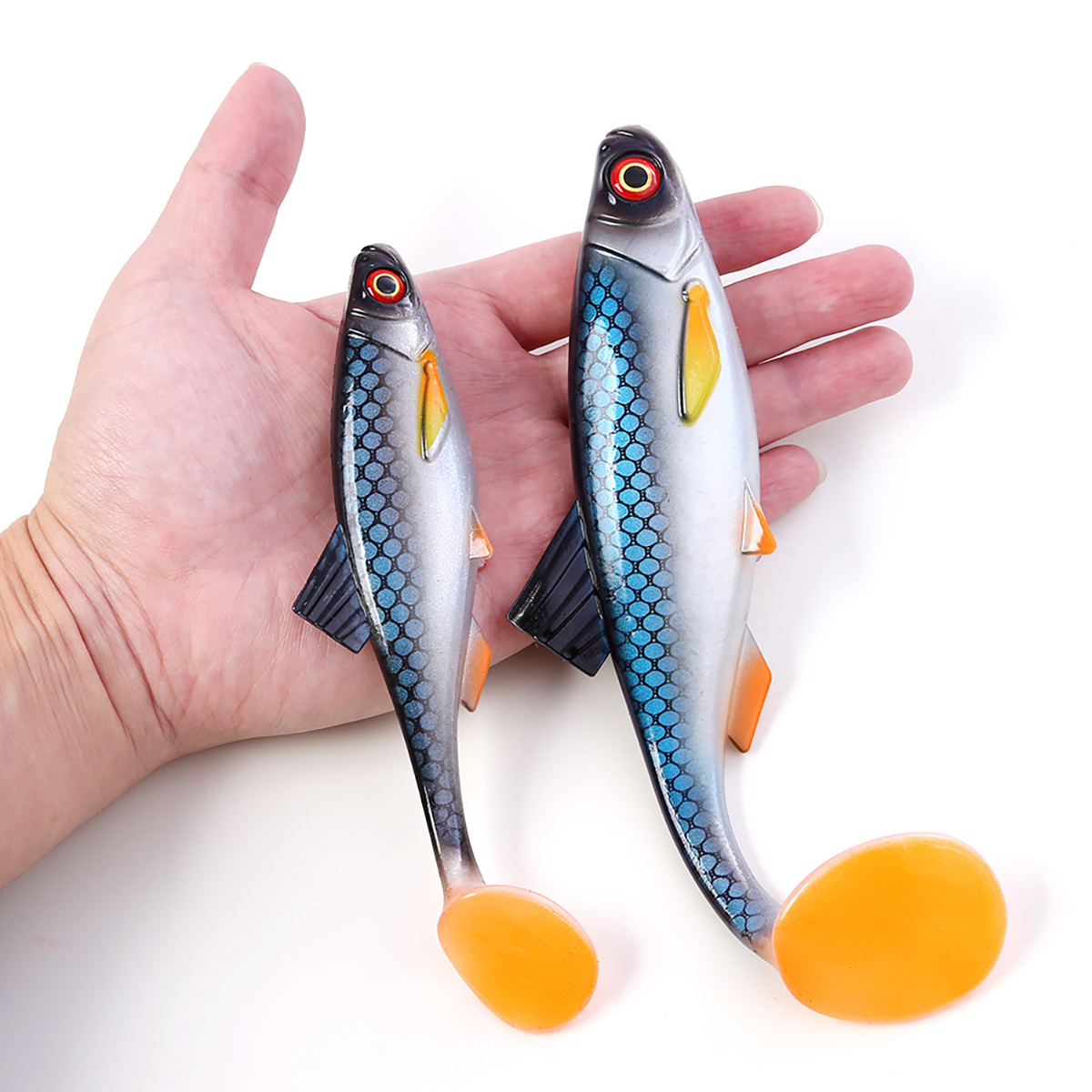 New 5.5in 8in 3D Swing Roach Swimbait Soft Lure for Pike and Bass Fishing Artificial Shad for Ocean Boat Fishing – Worms & Grubs – view 1