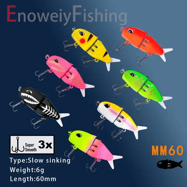 NEW 60cm 6.5g 2 Sections Glide Rattled Soft Tail Swimbait Large Saltwater Fresh Water Fishtail Hard Swimbait Fishing Lures Bait – Metal Lure – view 3