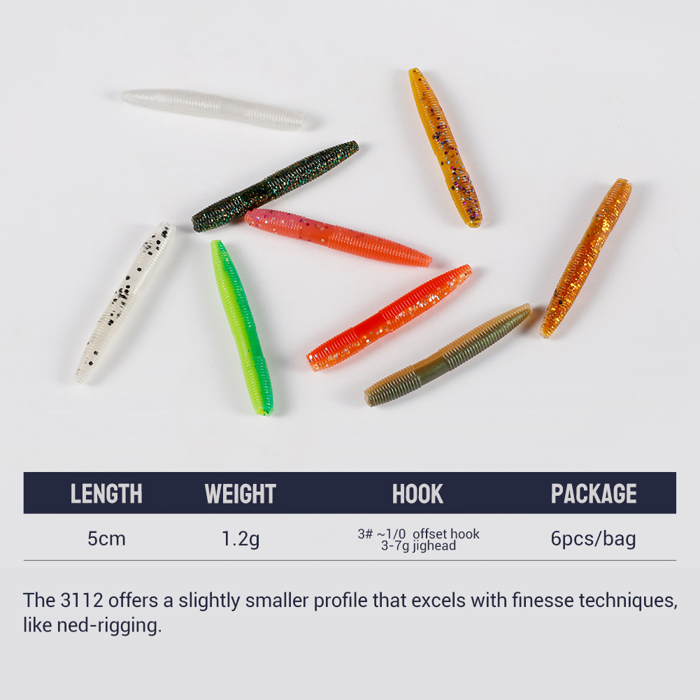 NOEBY Fishing Silicone Worms Artificial Soft Bait Worm Swim Baits Fishing Lure for Freshwater, Saltwater – Worms & Grubs – view 4