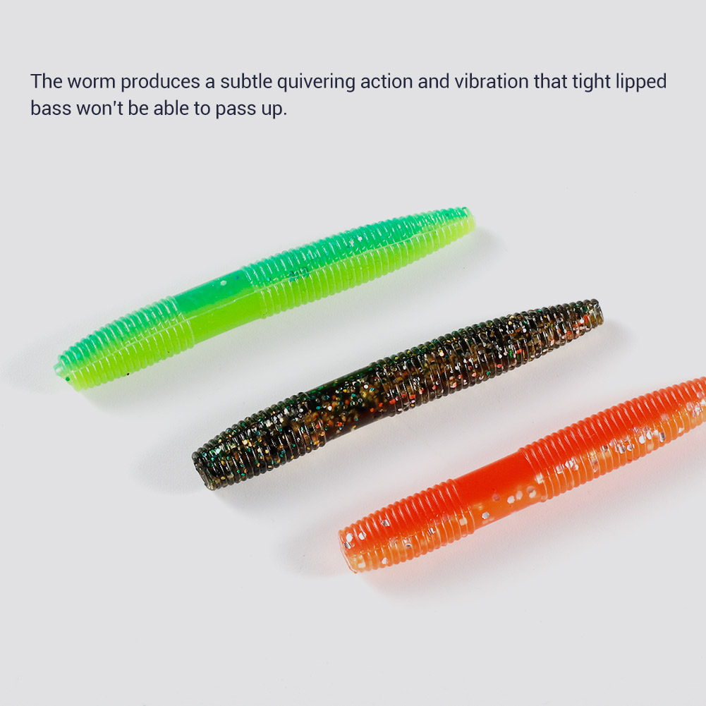 NOEBY Fishing Silicone Worms Artificial Soft Bait Worm Swim Baits Fishing Lure for Freshwater, Saltwater – Worms & Grubs – view 5