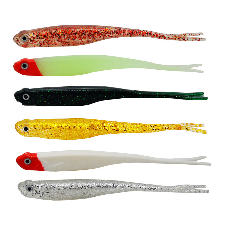 13cm Soft Bait Split Tail Fishing Lures Japan Shad Artificial Bait Jig Head Silicon Rubber Fish Swim Bait – Worms & Grubs – view 1
