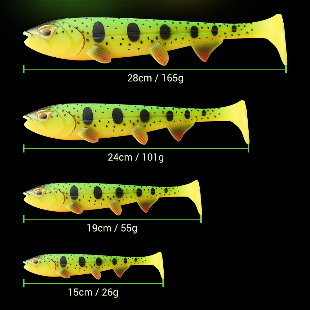 NOEBY Artificial Freshwater Soft Bait Pike Fishing Lure Shad Swim Baits – Worms & Grubs – view 5