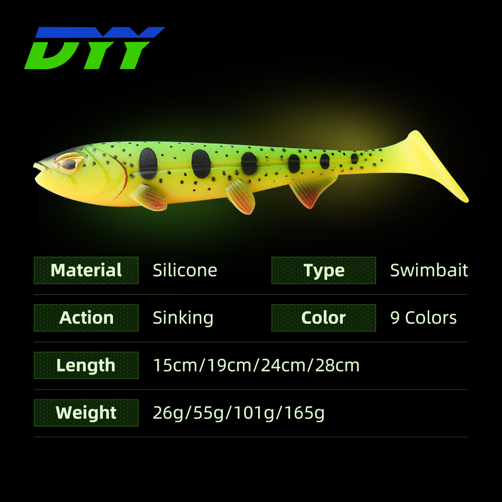 NOEBY Artificial Freshwater Soft Bait Pike Fishing Lure Shad Swim Baits – Worms & Grubs – view 3