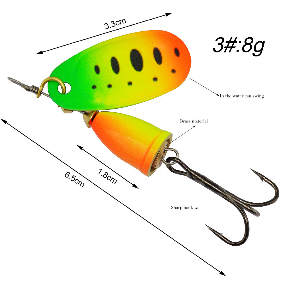Cheery High Quality 8g 7colors Wholesale Manufacturers Bionic Spoon Fish Lure Brass Sinker Spinner Bait With Treble Hooks – Metal Lure – view 2
