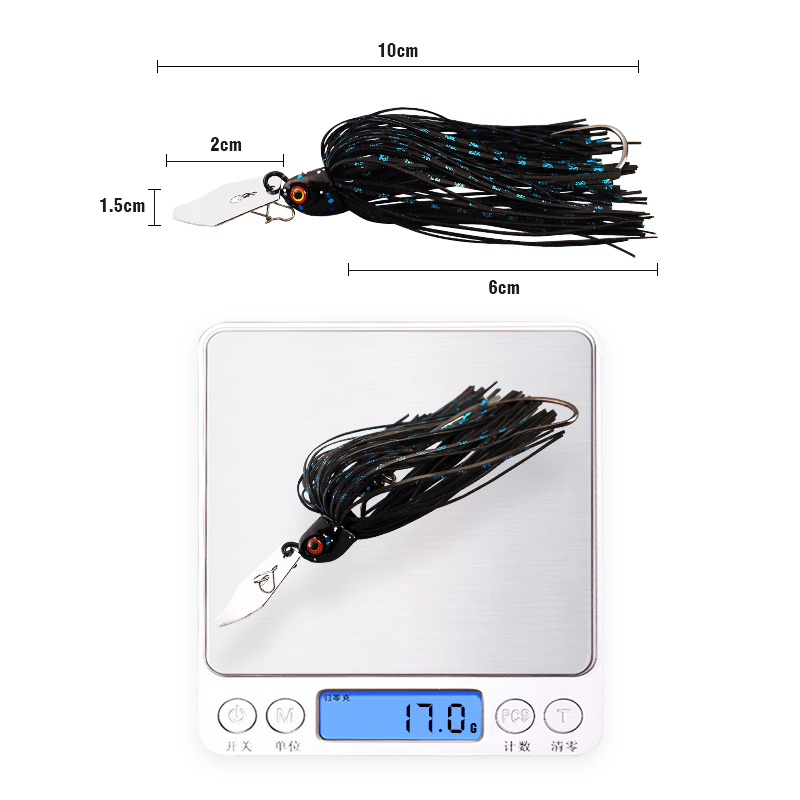 Palmer 100mm 17g Chatterbait Fishing Lure Bladed Jig Buzz Bait Chatter Bait Silicone Skirting Lures Bass Jigs Spinnerbait – Metal Lure – view 3