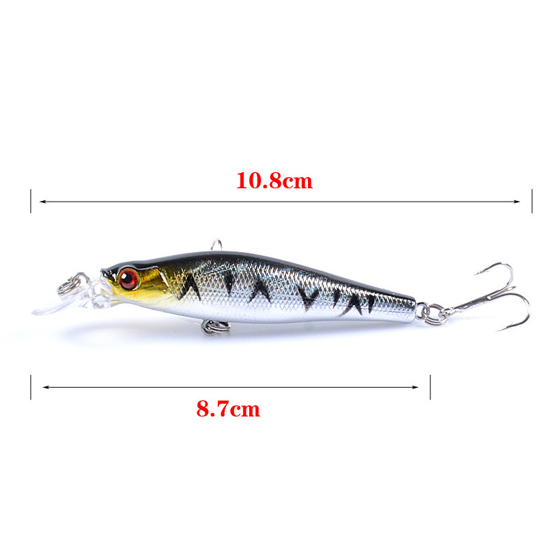 TCE 8.5cm 8.4g Minnow Lure Long Casting Fishing Bait 5 Colors 3D Eyes Bionic Hard Lure with Hooks for Perch Saltwater Fishing – Minnow – view 4