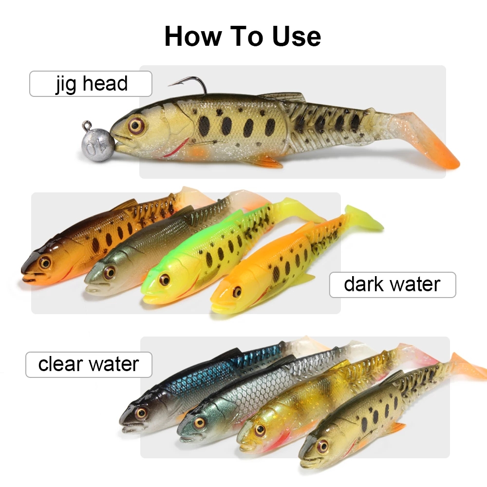 YOUME Soft Fishing Lure Bait Plastic Fishing Wobbler Swimbait for Pike Bass Paddle Tails Silicone Lures Artificial Bait Fishing – Worms & Grubs – view 2
