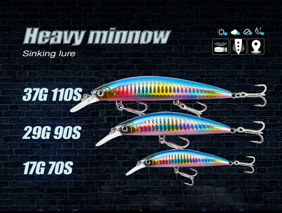 Sinking Lure for Saltwater Fishing 90mm 27g Plastic Bait Long Casting Rolling Action Fishing Minnow Baits – Minnow – view 2