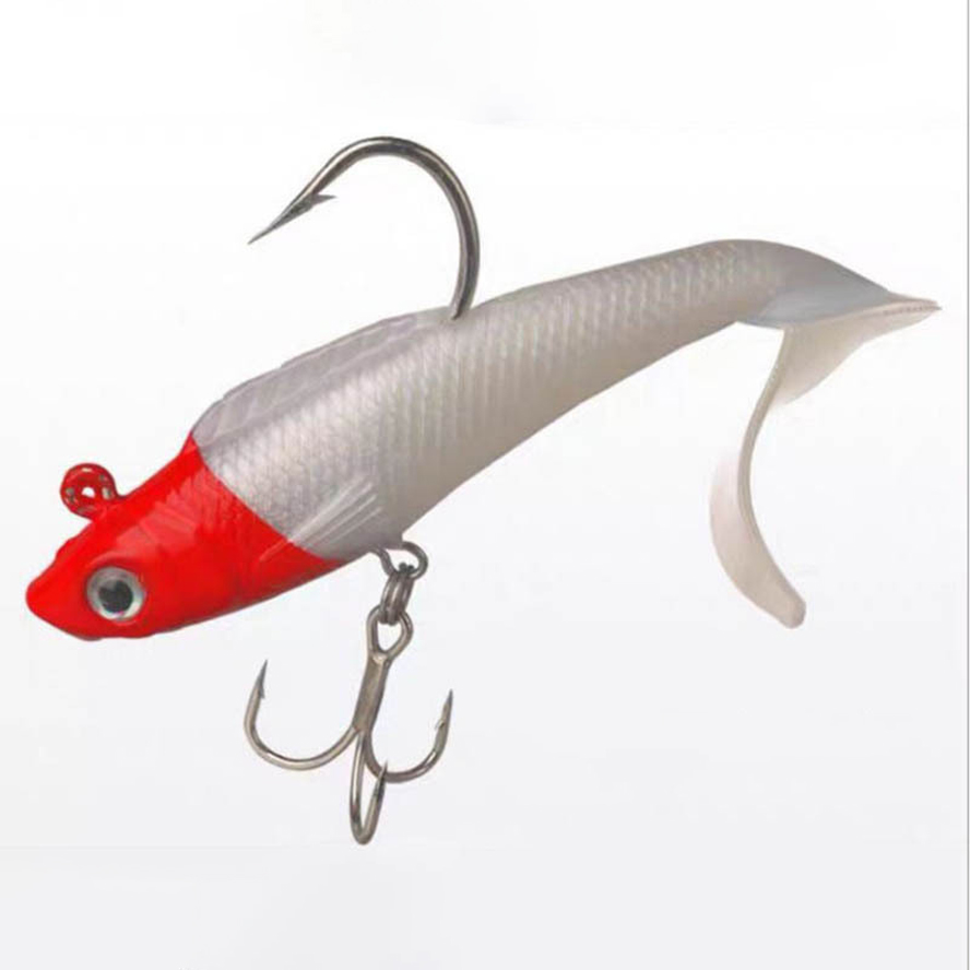 18g 95mm T-tail Soft Fishing Lure Lead Jigs 6 Colors with Treble Hook for Freshwater Saltwater Fishing Gear – Soft Lure – view 4