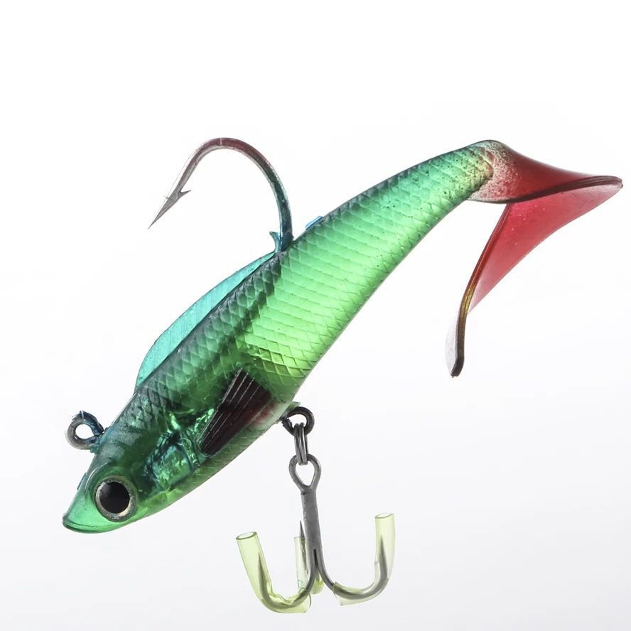 18g 95mm T-tail Soft Fishing Lure Lead Jigs 6 Colors with Treble Hook for Freshwater Saltwater Fishing Gear – Soft Lure – view 3