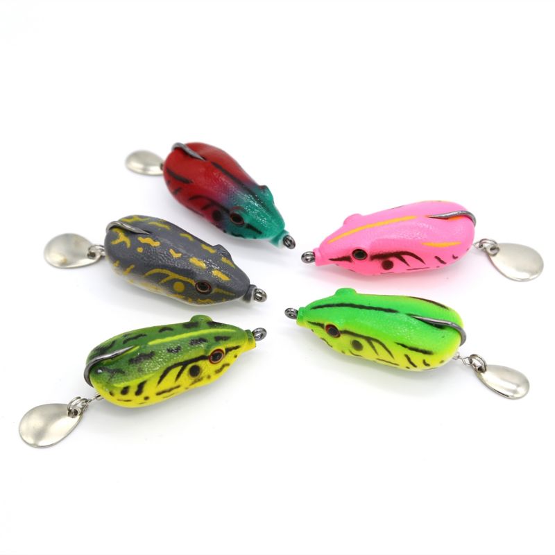 Top Right SFM002 14g 5.5cm Soft Mouse Lure Topwater Lure Artificial Freshwater Silicone Soft Mouse Bait Fishing Lure – Frog – view 1