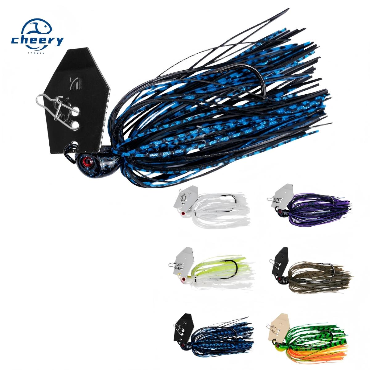 CHEERY 6 Colors Chatterbait Blade Jig Lures Noise Vibration Swim Jig Anti Hang up Fishing Bait for Lake River Sea Bass Walleye – Metal Lure – view 1