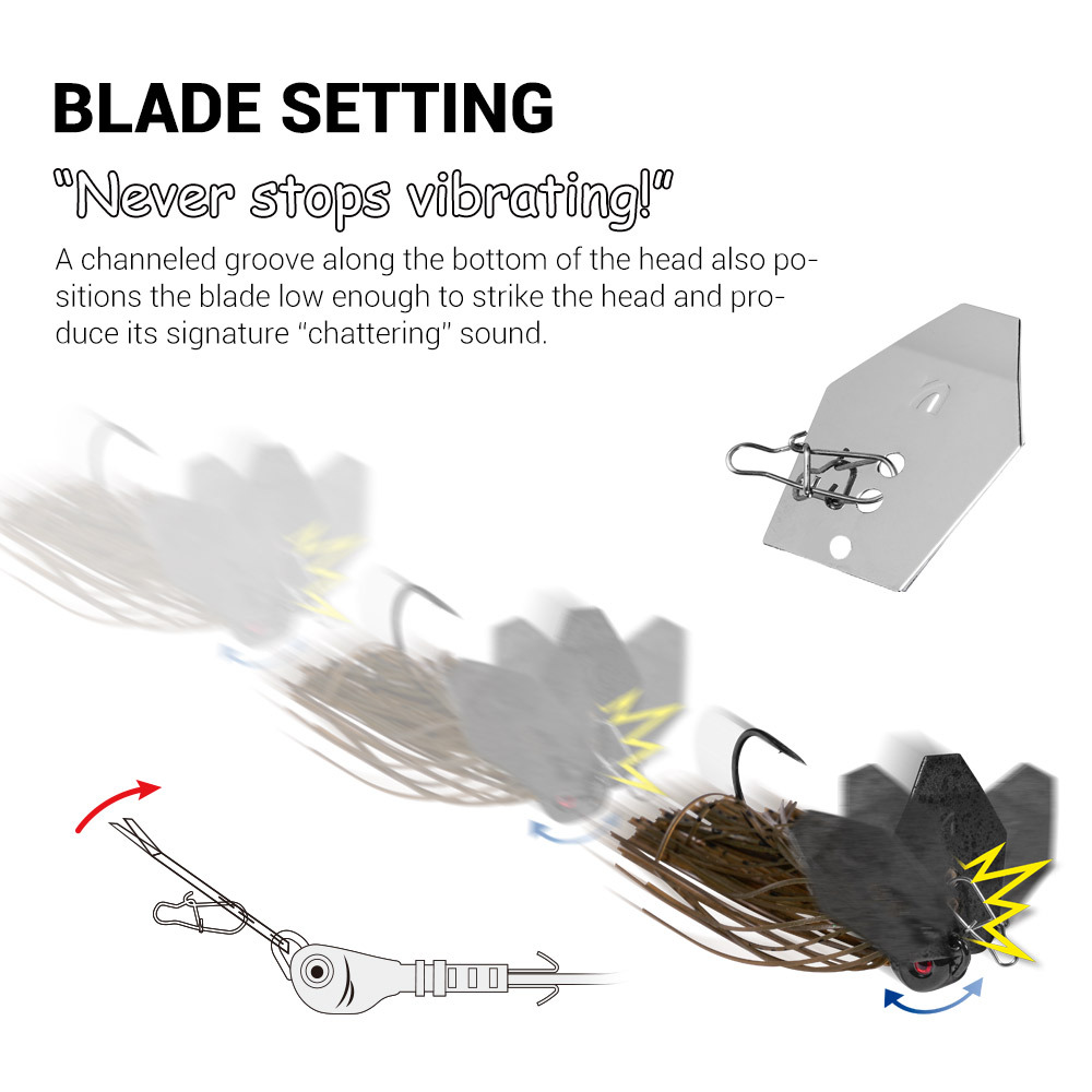 CHEERY 6 Colors Chatterbait Blade Jig Lures Noise Vibration Swim Jig Anti Hang up Fishing Bait for Lake River Sea Bass Walleye – Metal Lure – view 2