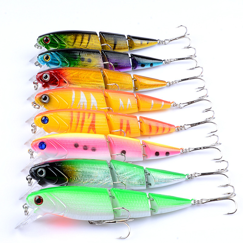 10.5cm 14g Artificial Fishing Bait Hard Minnow Fishing Lure 3 Sections Jointed Lure Multi Sections Fish Plastic Hard Bait – Swimbait – view 2