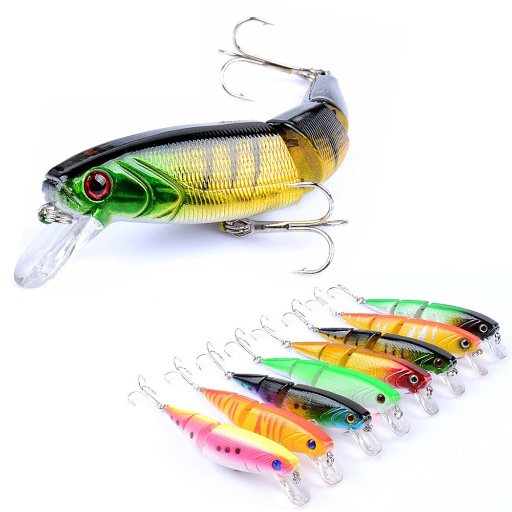 10.5cm 14g Artificial Fishing Bait Hard Minnow Fishing Lure 3 Sections Jointed Lure Multi Sections Fish Plastic Hard Bait – Swimbait – view 1