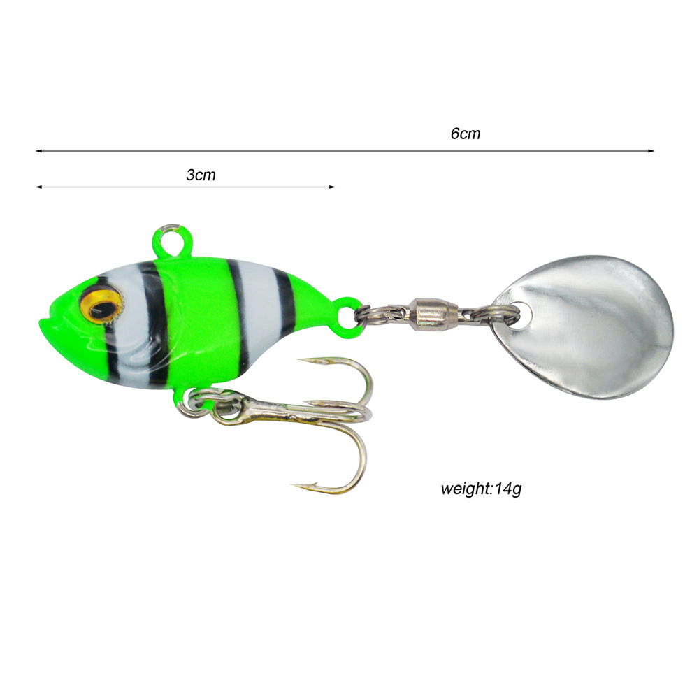 CHEERY New 14g VIB Tail Vibration Bait Spinner Spoon Sinking Lure Fishing Tackle Pesca Spinning Balance Rotating Metal Jig – Metal Lure – view 2