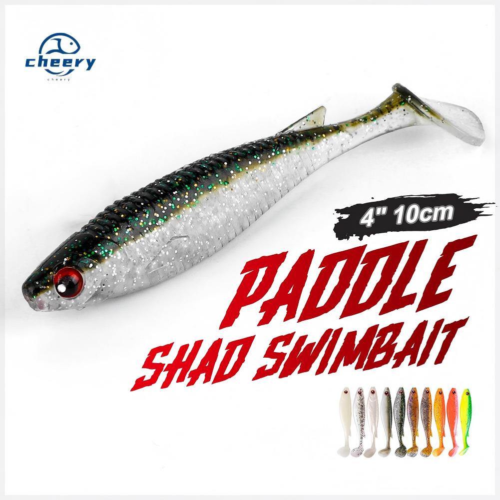 CHEERY NOEBY 10cm Paddle Shade Soft Bait Swimbait Luminous Fishing Lure Plastic Soft Baits Leurre for Saltwater and Freshwater – Worms & Grubs – view 1