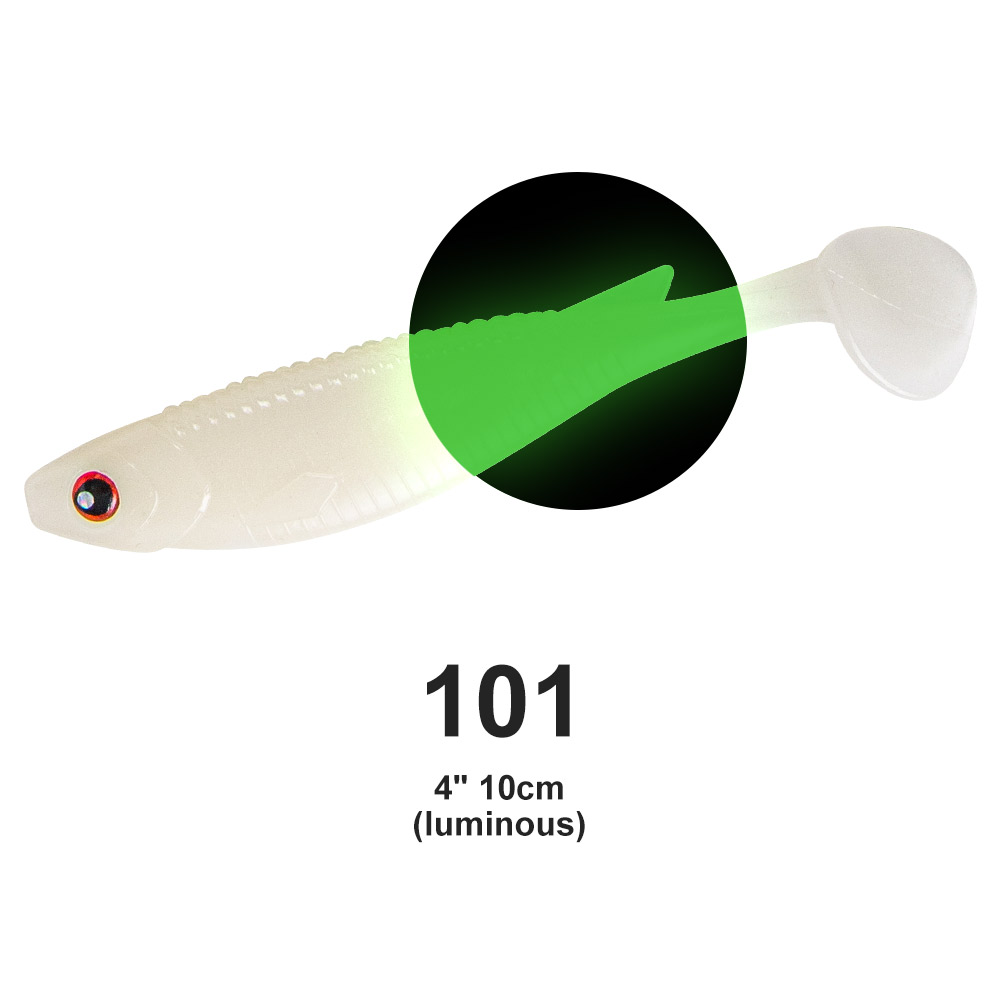 CHEERY NOEBY 10cm Paddle Shade Soft Bait Swimbait Luminous Fishing Lure Plastic Soft Baits Leurre for Saltwater and Freshwater – Worms & Grubs – view 2