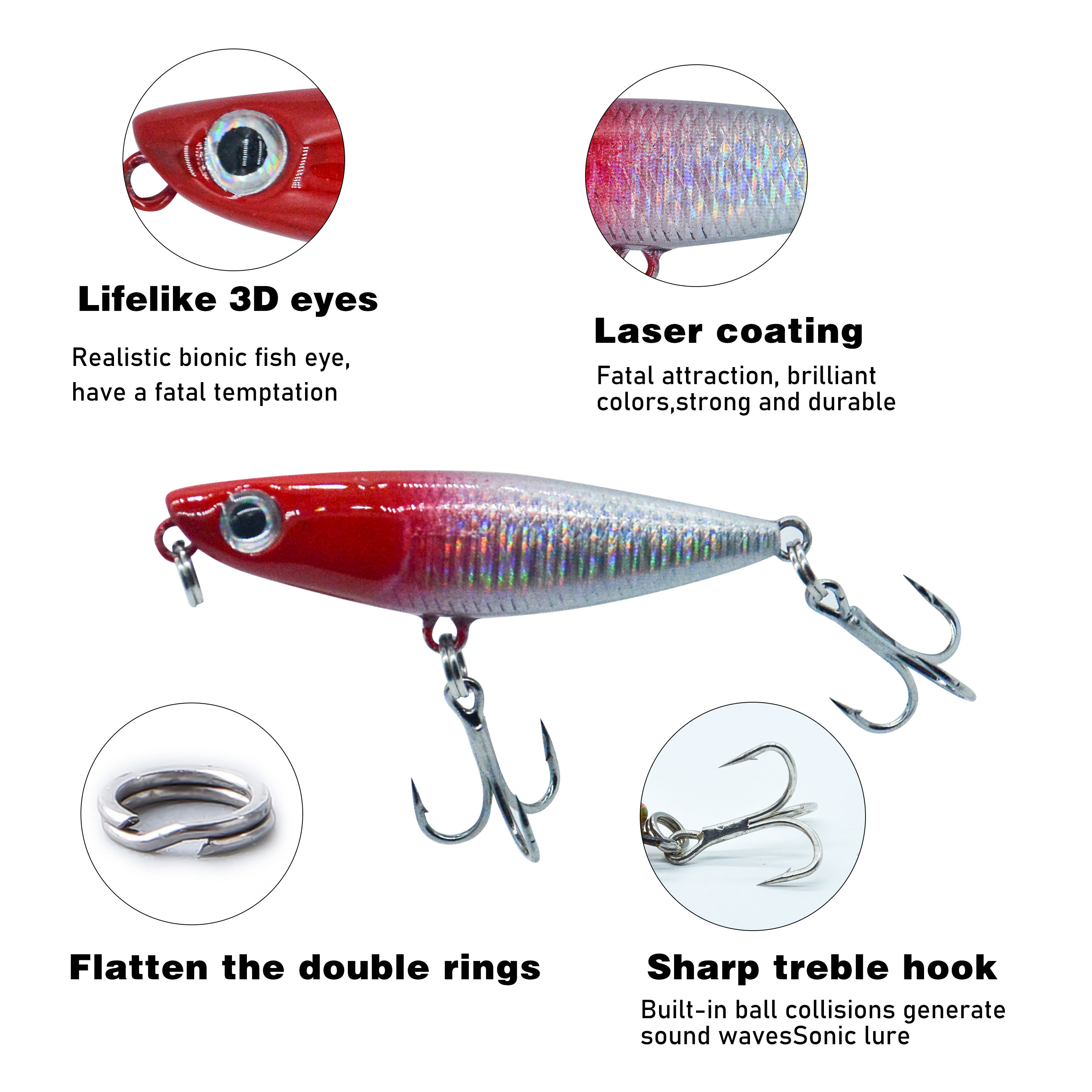 Wholesale 43mm 1.8g Top Water Fish Baits Fishing Lures Bait Walk Dog Floating Pencil Lure for Bass & Marlin River Use – Pencil – view 3