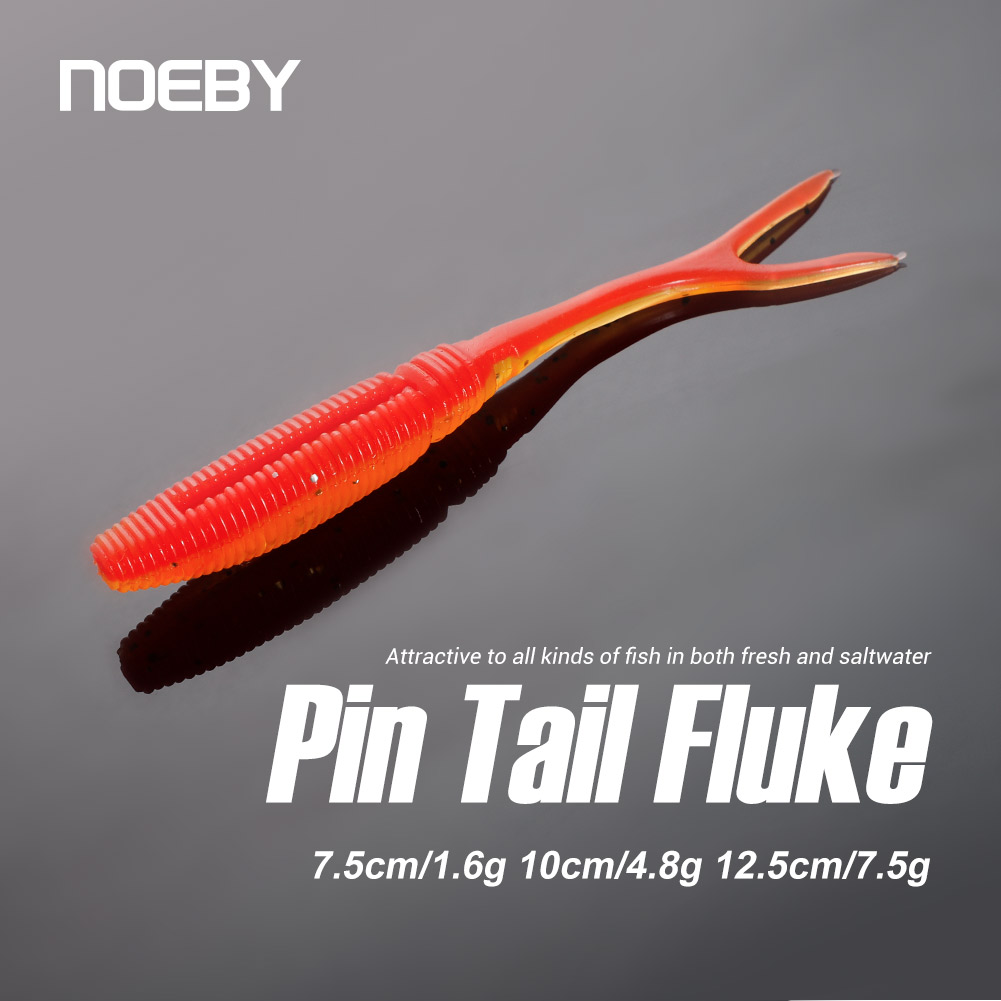 NOEBY 10cm 4.8g Artificial Wobble Soft Baits with Pin Tail, Soft Jig Trailer Fishing Jerkbait for Bass – Worms & Grubs – view 1