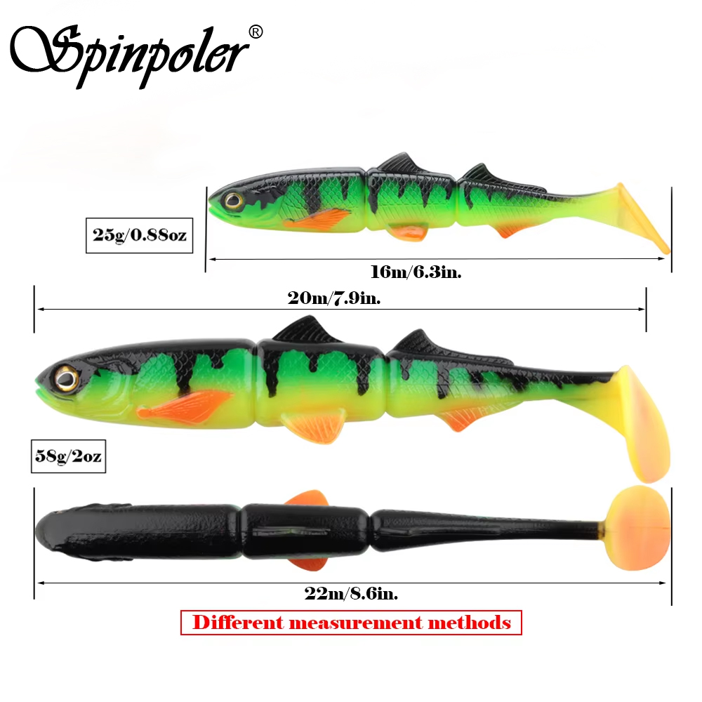 Spinpoler T Tail PVC Soft Bait Swimbait Wobblers 16cm 22cm Fishing Sea Fishing Artificial Soft Lure Saltwater Pike River Tackle – Soft Lure – view 2