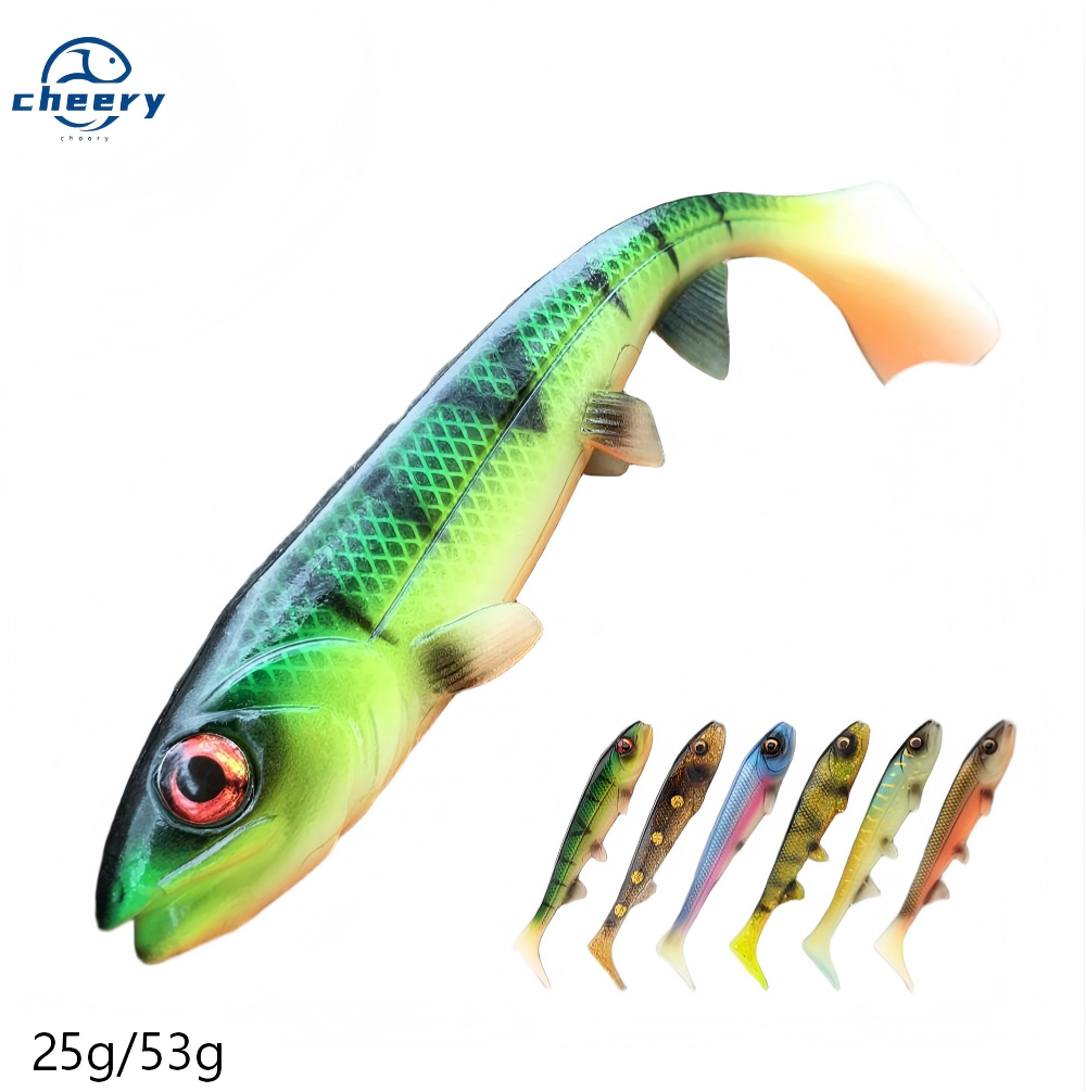 CHEERY Spinpoler FishingLure 14cm/18cm Swimbait Square Tail Soft Shad Artificial Bait Pike Perch Catfish Wobbler Big Game Tackle – Soft Lure – view 1